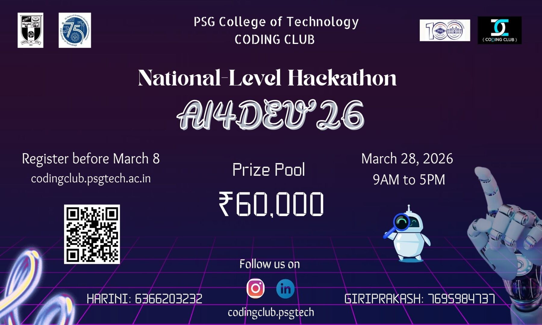 AI4Dev 26 National Level Hackathon Poster 